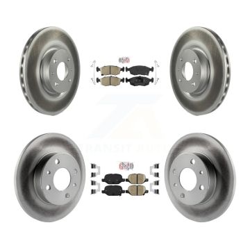 Front Rear Ceramic Pads And Coated Disc Brake Rotors Kit For Fiat 500 KGA-102729