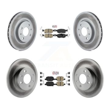 Front Rear Ceramic Pads And Coated Disc Brake Rotors Kit For Fiat 500 KGA-102730