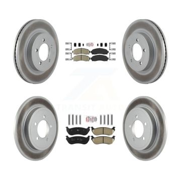 Front Rear Ceramic Pad Coated Disc Brake Rotors Kit For Ford Explorer Mercury Mountaineer KGA-102759