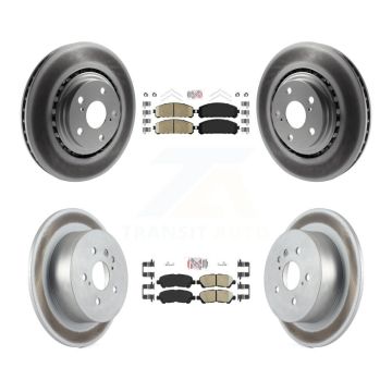 Front Rear Ceramic Pads And Coated Disc Brake Rotors Kit For 2008-2013 Toyota Highlander KGA-102762