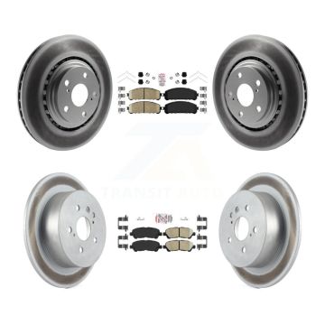 Front Rear Ceramic Pads And Coated Disc Brake Rotors Kit For 2008-2013 Toyota Highlander KGA-102763