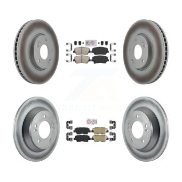 Front Rear Ceramic Pads And Coated Disc Brake Rotors Kit For Kia Rondo KGA-102769
