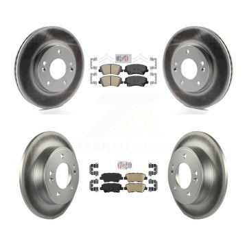 Front Rear Ceramic Pads And Coated Disc Brake Rotors Kit For Hyundai Veloster Elantra GT KGA-102774