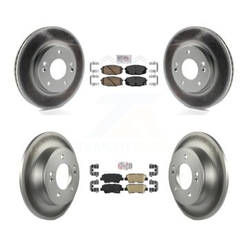 Front Rear Ceramic Pad Coated Brake Rotors Kit For Kia Hyundai Kona Forte Soul Elantra GT KGA-102775