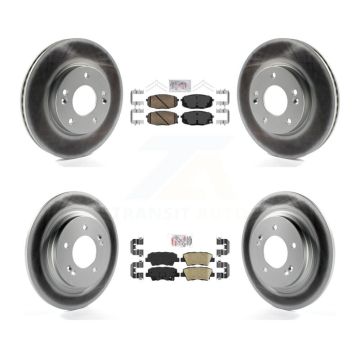 Front Rear Ceramic Pad And Coated Disc Brake Rotors Kit For Kia Forte5 Hyundai Elantra GT KGA-102778