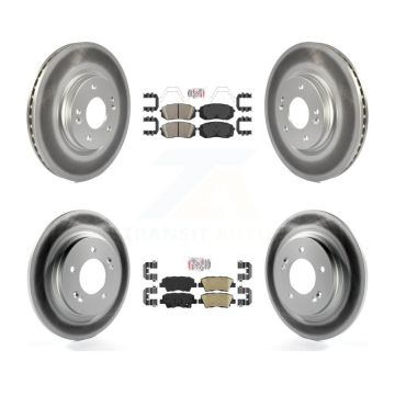 Front Rear Ceramic Pads And Coated Disc Brake Rotors Kit For Hyundai Elantra GT KGA-102779
