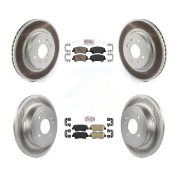 Front Rear Ceramic Pads And Coated Disc Brake Rotors Kit For Kia Rio Hyundai Accent KGA-102780