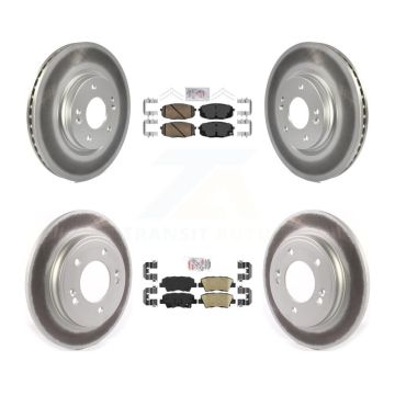 Front Rear Ceramic Pads And Coated Disc Brake Rotors Kit For 2020 Kia Forte 1.6L KGA-102785