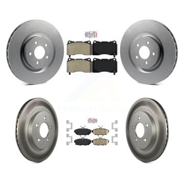 Front Semi-Metallic Rear Ceramic Pads And Coated Disc Brake Rotors Kit For Ford Mustang KGA-102789