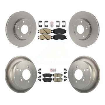 Front Rear Ceramic Pads And Coated Disc Brake Rotors Kit For Hyundai Santa Fe KGA-102796