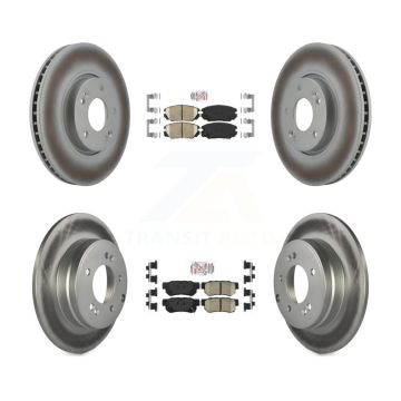 Front Rear Ceramic Pads And Coated Disc Brake Rotors Kit For Hyundai Sonata 3.3L KGA-102820