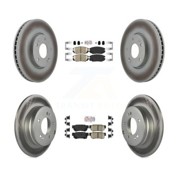 Front Rear Ceramic Pads And Coated Disc Brake Rotors Kit For Hyundai Sonata 3.3L KGA-102821
