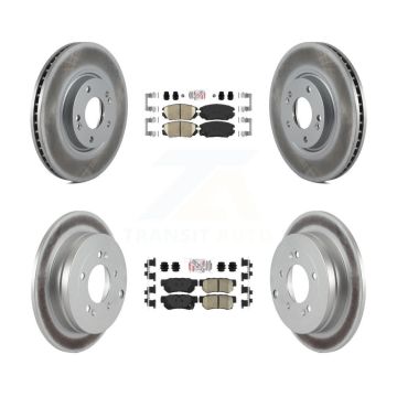 Front Rear Ceramic Pads And Coated Disc Brake Rotors Kit For 2006-2009 Hyundai Azera KGA-102823