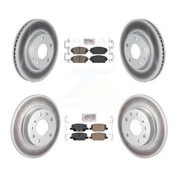 Front Rear Ceramic Pads And Coated Disc Brake Rotors Kit For Mazda 3 Sport FWD KGA-102830