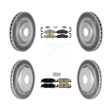 Front Rear Ceramic Pad & Coated Disc Brake Rotors Kit For Chevrolet Corvette Cadillac XLR KGA-102835
