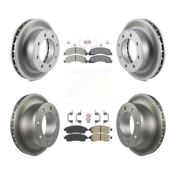 Front Rear Semi-Metallic Pad Coat Brake Rotor Kit For Ford F-250 Super Duty Excursion 4WD KGA-102836