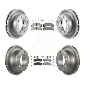 Front Rear Semi-Metallic Pad Coat Brake Rotor Kit For Ford F-250 Super Duty Excursion 4WD KGA-102838