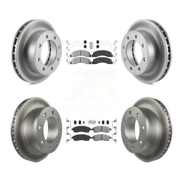 Front Rear Semi-Metallic Pad Coat Brake Rotor Kit For Ford F-250 Super Duty Excursion 4WD KGA-102839