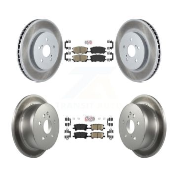 Front Rear Ceramic Pad Coat Disc Brake Rotors Kit For Lexus RX350 RX330 Toyota Highlander KGA-102857