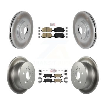 Front Rear Ceramic Pads And Coated Disc Brake Rotors Kit For Toyota Highlander KGA-102858