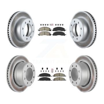 Front Rear Semi-Metallic Pad And Coated Disc Brake Rotor Kit For Ram 3500 2500 1500 Dodge KGA-102859