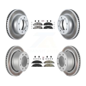 Front Rear Semi-Metallic Pad And Coated Disc Brake Rotor Kit For Ram 3500 2500 1500 Dodge KGA-102860