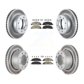 Front Rear Semi-Metallic Pad And Coated Disc Brake Rotor Kit For Ram 3500 2500 1500 Dodge KGA-102861