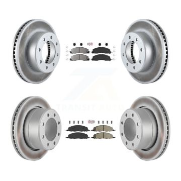 Front Rear Semi-Metallic Pad And Coated Disc Brake Rotor Kit For Ram 3500 2500 1500 Dodge KGA-102862