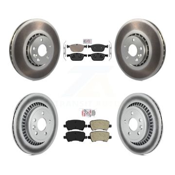Front Ceramic Rear Semi-Metallic Pad Coated Disc Brake Rotor Kit For 2010-2015 Volvo XC60 KGA-102863