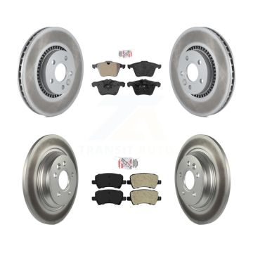 Front Rear Semi-Metallic Pad & Coated Brake Rotor Kit For Volvo S60 V60 Cross Country V70 KGA-102864