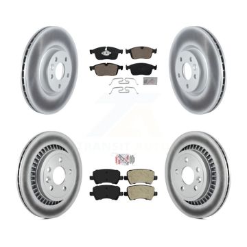 Front Ceramic Rear Semi-Metallic Pads And Coated Disc Brake Rotors Kit For Volvo XC60 KGA-102865