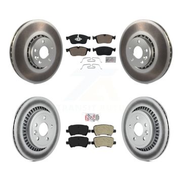 Front Ceramic Rear Semi-Metallic Pads And Coated Disc Brake Rotors Kit For Volvo XC60 KGA-102866