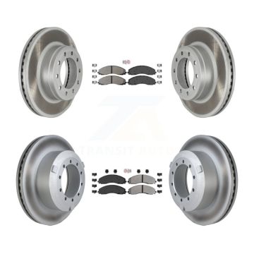 Front Rear Semi-Metallic Pad Coated Brake Rotor Kit For Ford F-450 Super Duty F-550 F-600 KGA-102872
