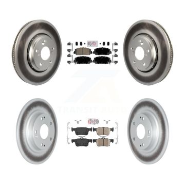 Front Rear Ceramic Pads And Coated Disc Brake Rotors Kit For Honda Civic KGA-102878