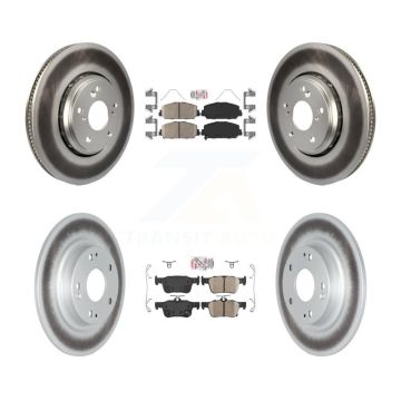 Front Rear Ceramic Pads And Coated Disc Brake Rotors Kit For Honda Civic KGA-102880