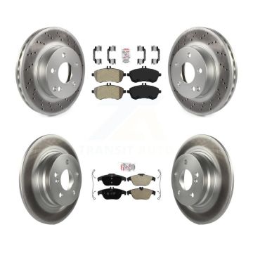Front Rear Semi-Metallic Pad And Coated Disc Brake Rotors Kit For Mercedes-Benz C250 C230 KGA-102886