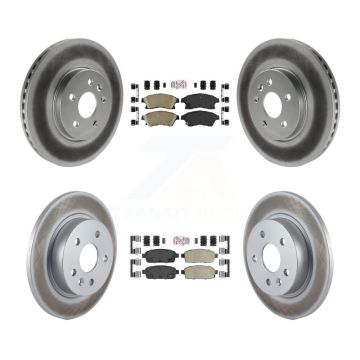 Front Rear Ceramic Pads And Coated Disc Brake Rotors Kit For 2013-2014 Chevrolet Sonic RS KGA-102902