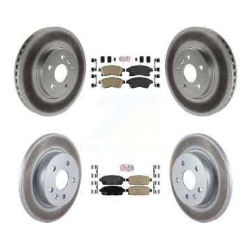 Front Rear Ceramic Pads And Coated Disc Brake Rotors Kit For 2013-2014 Chevrolet Sonic RS KGA-102904