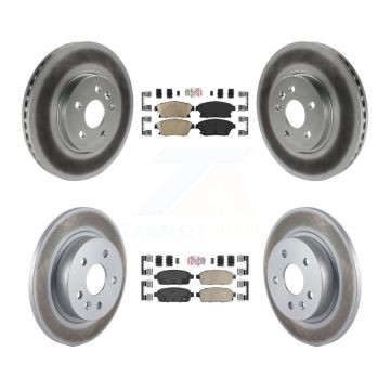 Front Rear Ceramic Pad & Coated Brake Rotor Kit For 2013-2017 Chevrolet Trax Buick Encore KGA-102907