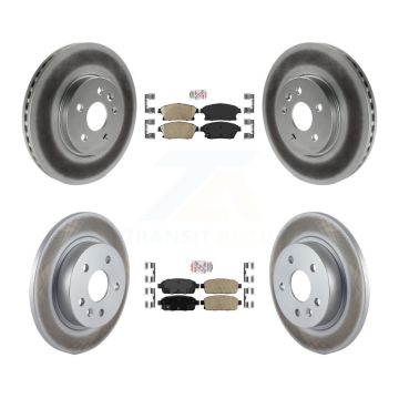 Front Rear Ceramic Pad & Coated Brake Rotor Kit For 2013-2017 Chevrolet Trax Buick Encore KGA-102908