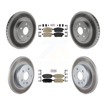Front Rear Ceramic Pad & Coated Brake Rotor Kit For 2013-2017 Chevrolet Trax Buick Encore KGA-102909