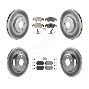Front Rear Semi-Metallic Pads And Coated Disc Brake Rotors Kit For 2013 Audi A4 allroad KGA-102917