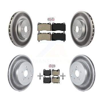 Front Rear Semi-Metallic Pads And Coated Disc Brake Rotors Kit For Subaru Impreza WRX STI KGA-102944