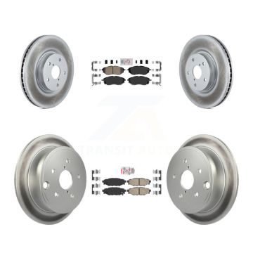 Front Rear Ceramic Pads And Coated Disc Brake Rotors Kit For Subaru WRX KGA-102951