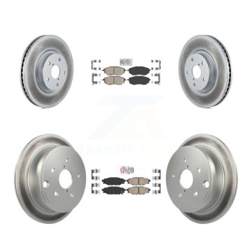 Front Rear Ceramic Pads And Coated Disc Brake Rotors Kit For Subaru WRX KGA-102952