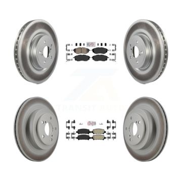 Front Ceramic Rear Semi-Metallic Pads And Coated Disc Brake Rotors Kit For Subaru Legacy KGA-102965