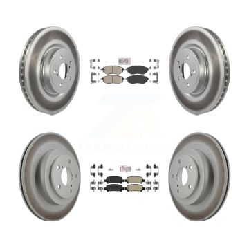 Front Ceramic Rear Semi-Metallic Pads And Coated Disc Brake Rotors Kit For Subaru Legacy KGA-102966