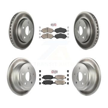 Front Rear Ceramic Pads And Coated Disc Brake Rotors Kit For Jeep Wrangler JK KGA-102988