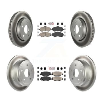 Front Rear Ceramic Pads And Coated Disc Brake Rotors Kit For Jeep Wrangler JK KGA-102989