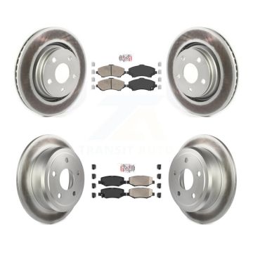 Front Rear Ceramic Pads And Coated Disc Brake Rotors Kit For Jeep Wrangler JK KGA-102992